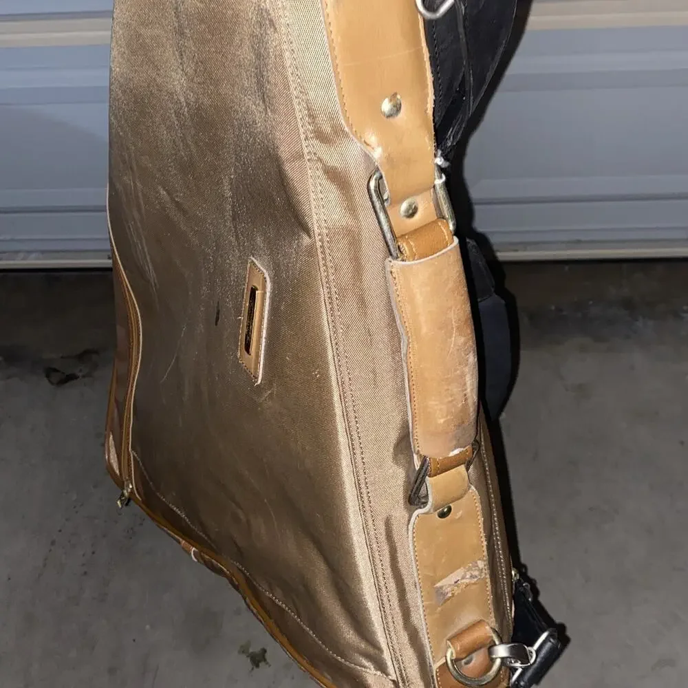 Samsonite Luxury Brown Canvas Garment Bag Suitcase Travel Bag As Pictured As Is